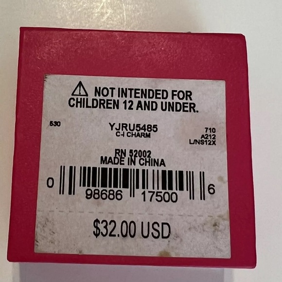 NWT NIB JUICY COUTURE Letter " I " Pendent Necklace Charm NEW Gold Tone - Picture 5 of 5